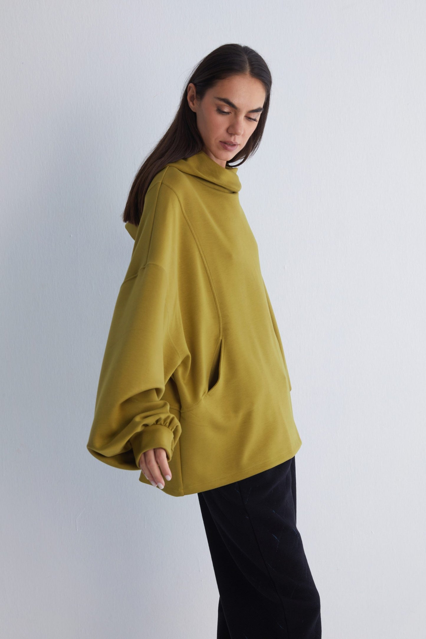 Golden Tree Art Back Green Hoodie