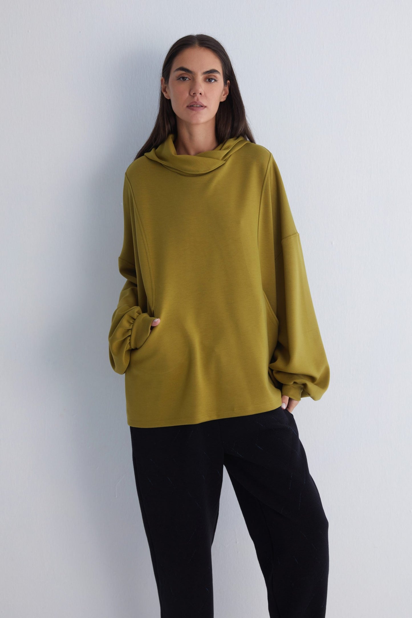 Golden Tree Art Back Green Hoodie