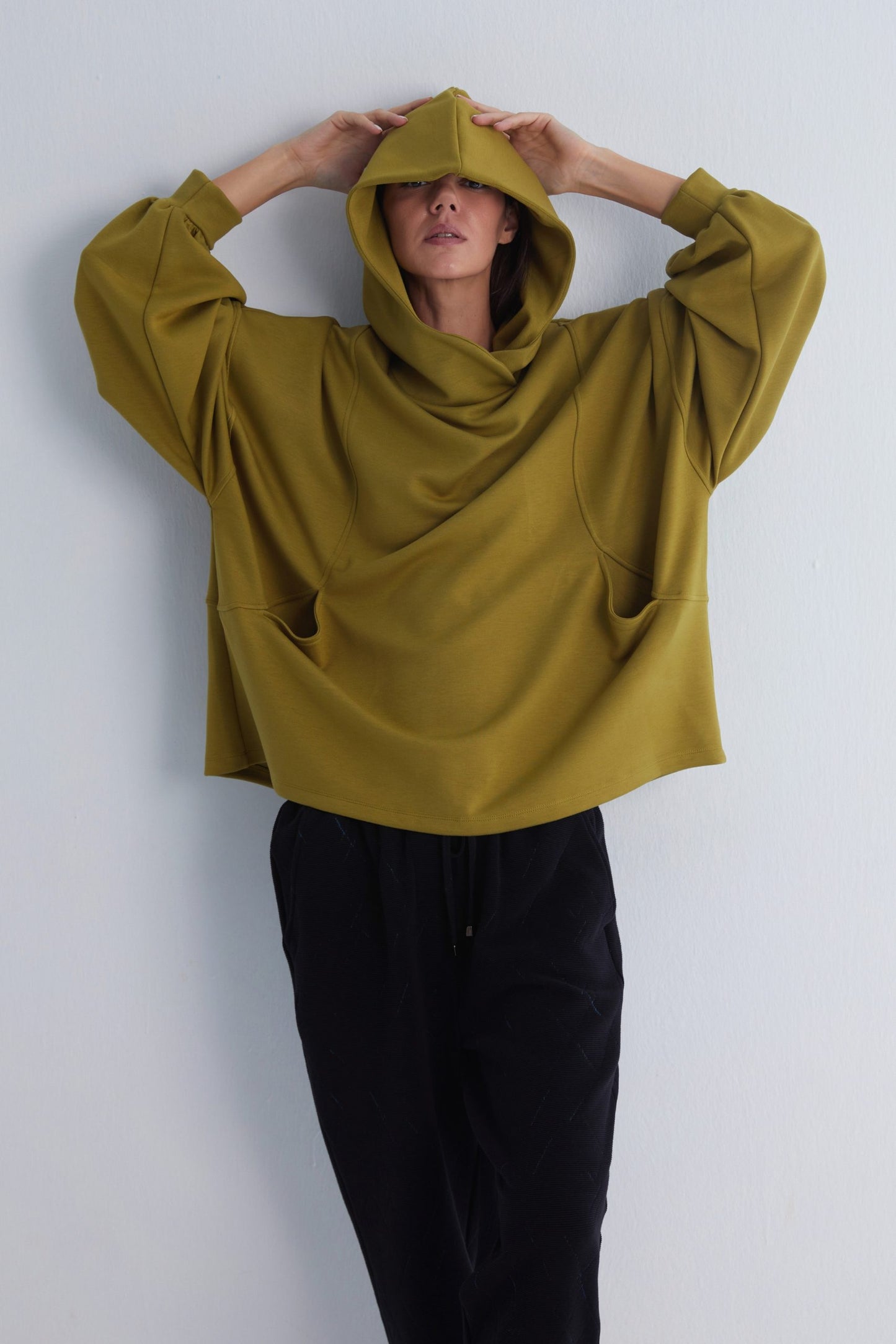 Golden Tree Art Back Green Hoodie