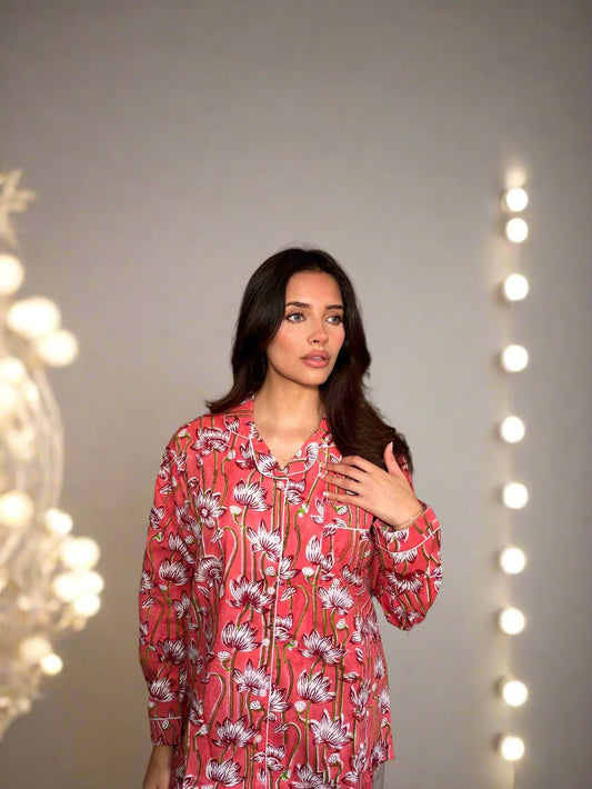 Pink Floral Fantasy pyjama set