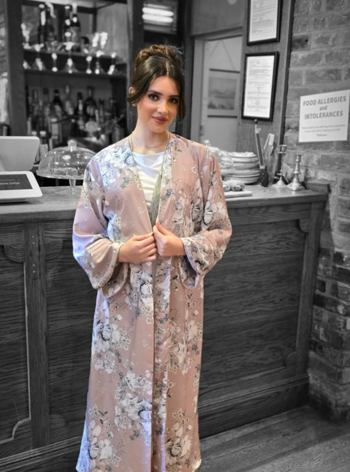 Tea Pink Bouquet Kimono