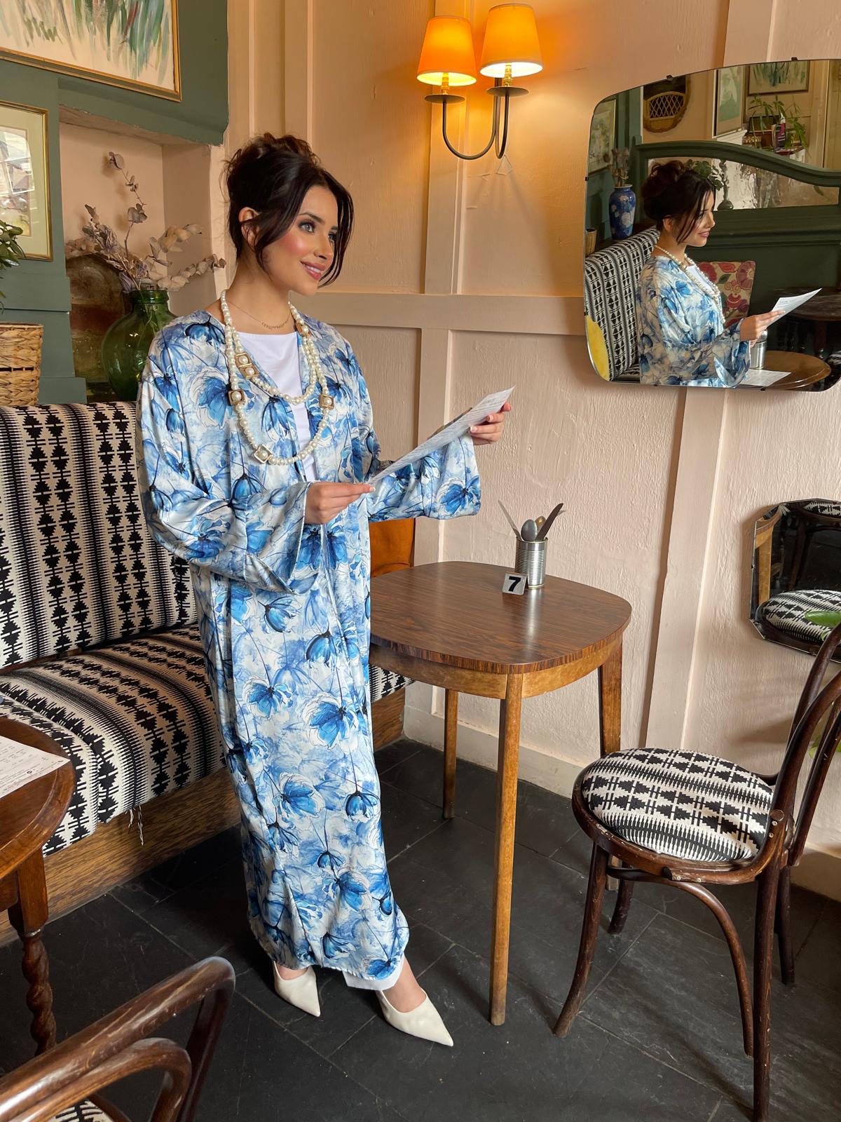 Blue Skies Kimono in Silk