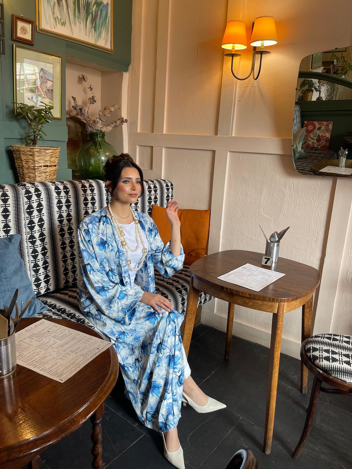 Blue Skies Kimono in Silk