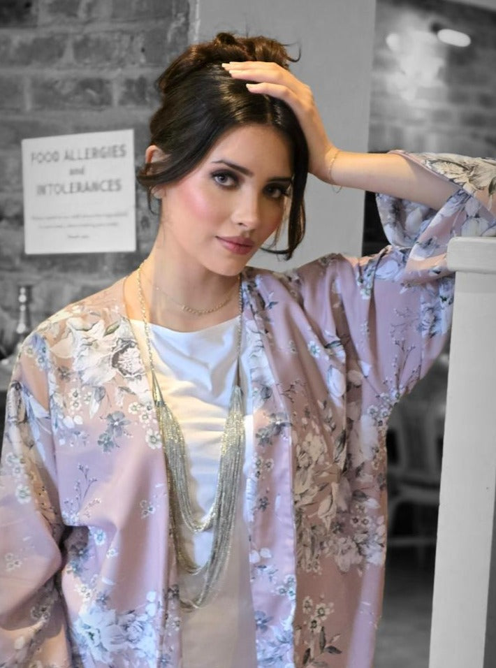 Tea Pink Bouquet Kimono
