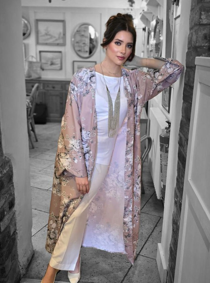 Tea Pink Bouquet Kimono