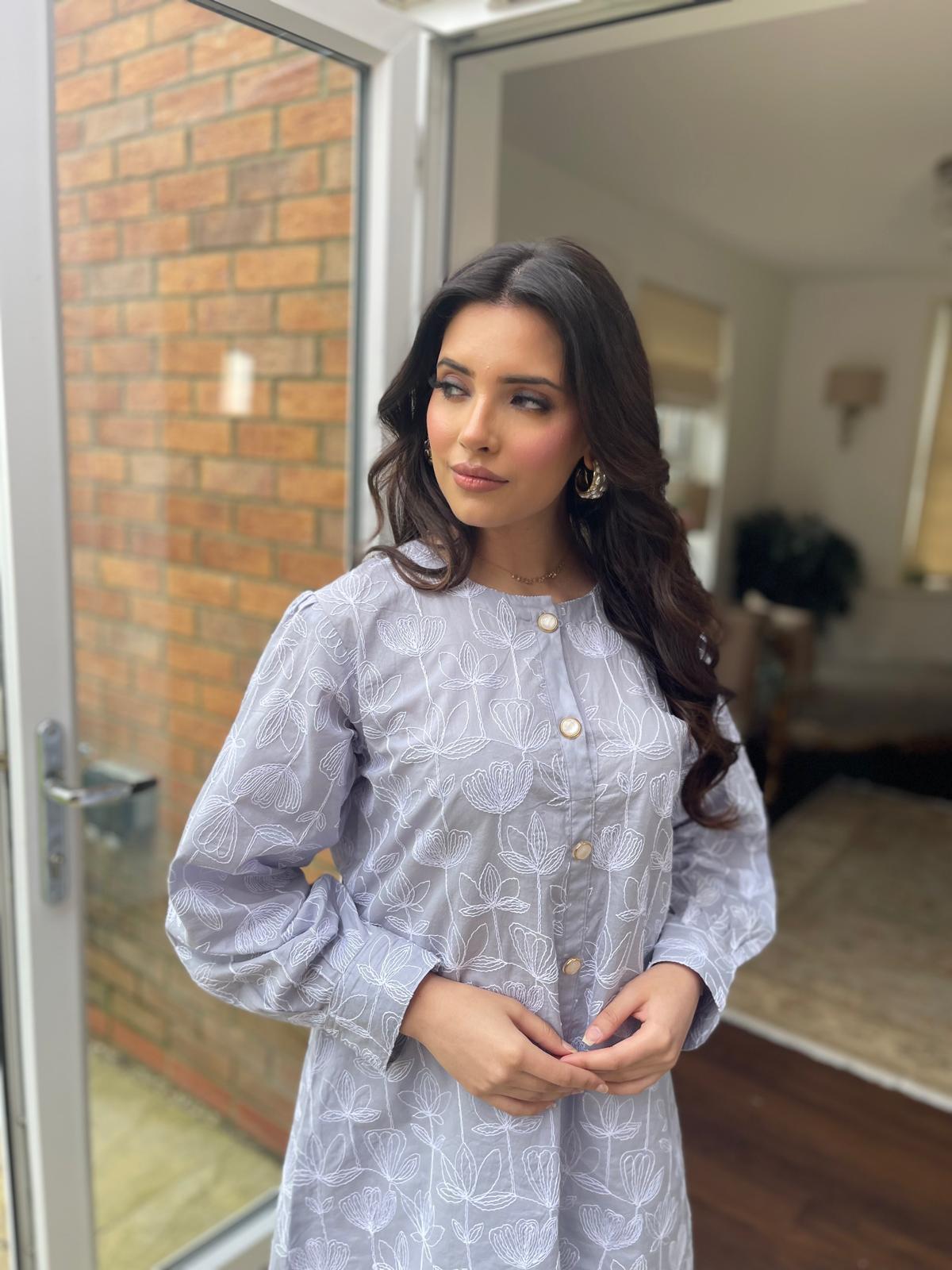 White tulip shirt with front buttons