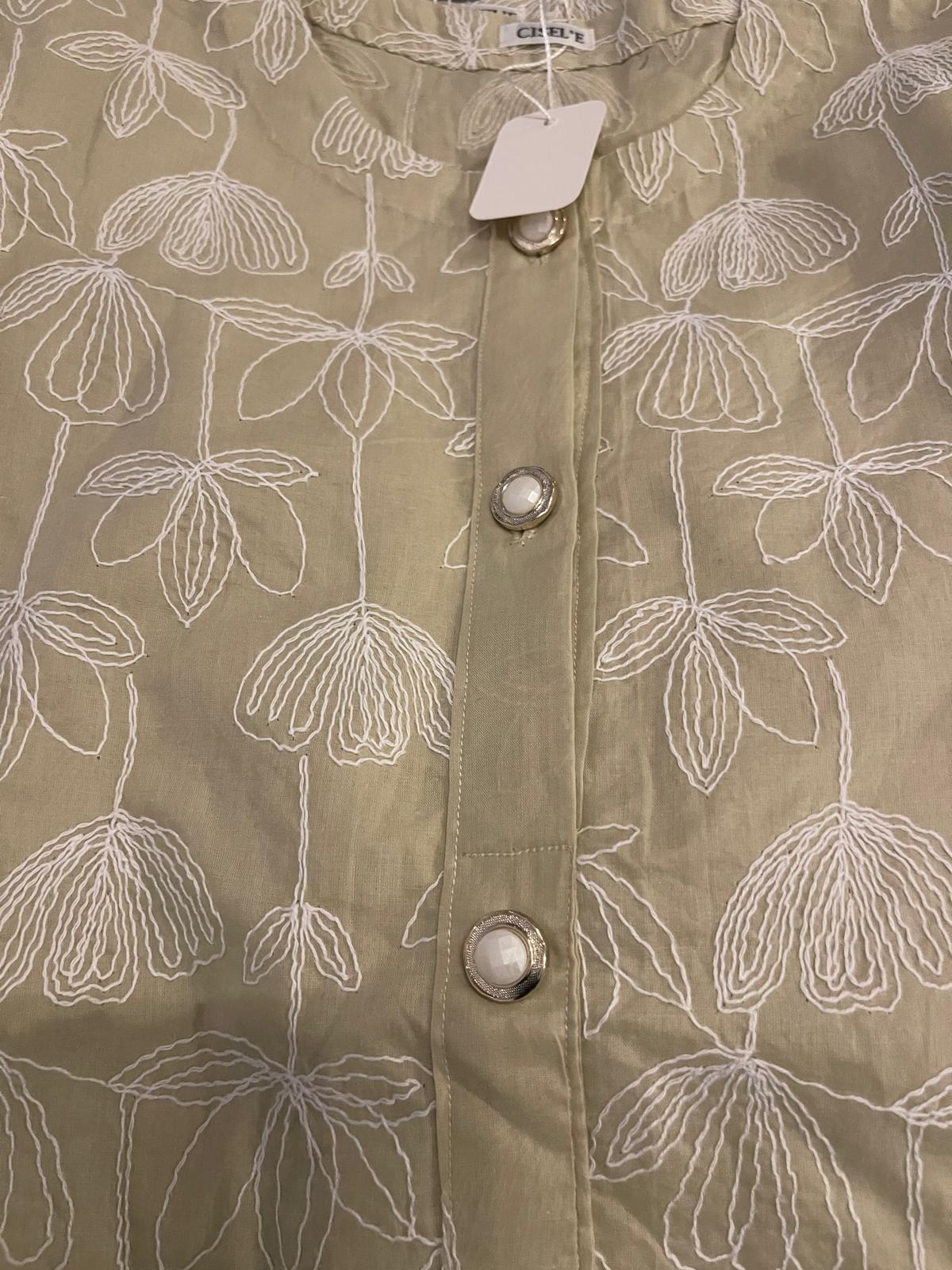 White tulip shirt with front buttons
