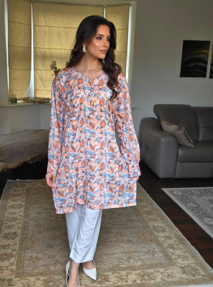 Floral Chicken and Printed Kurta