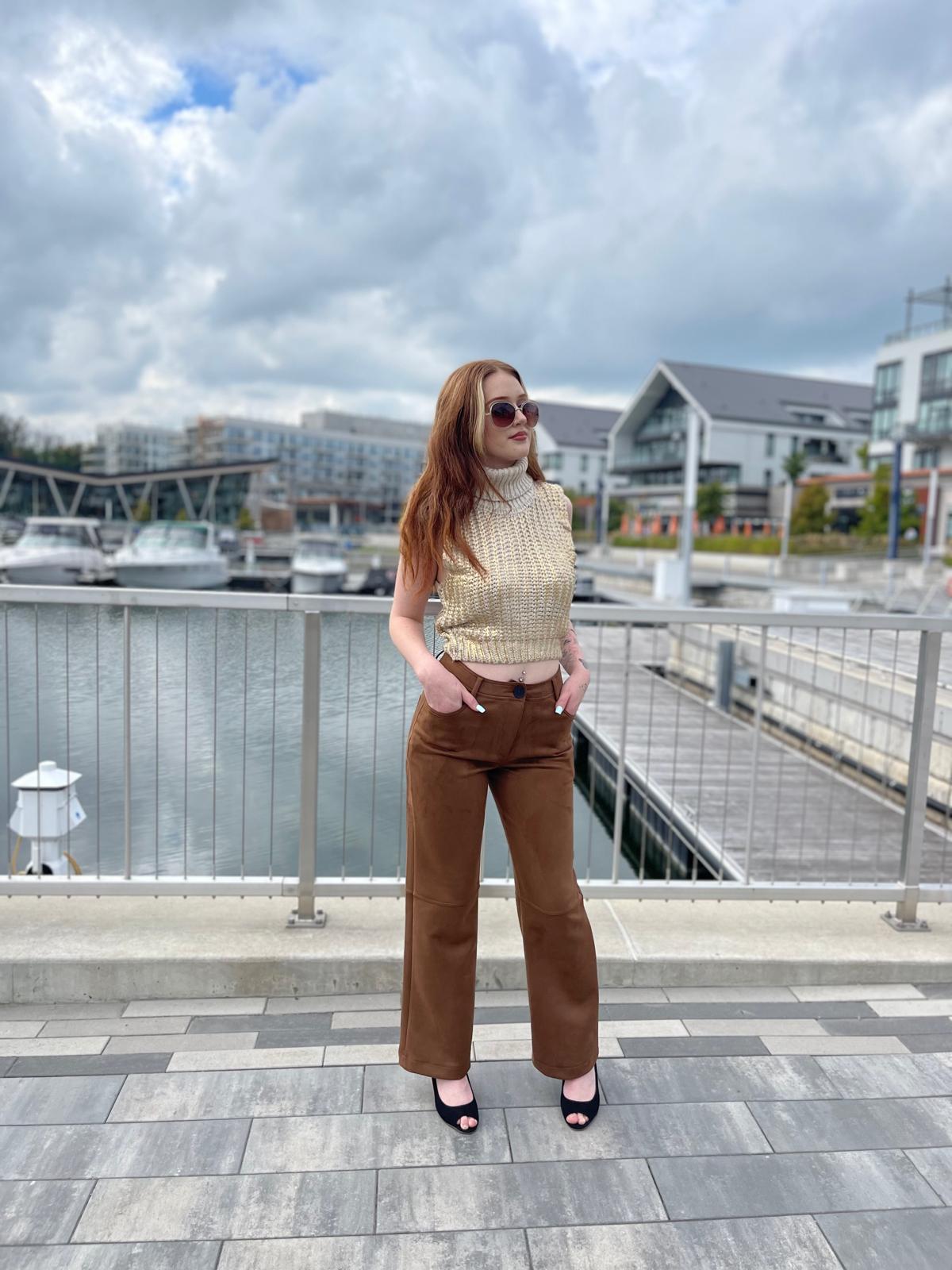 Stone Luxe Knit Sleeveless High Neck Sweater