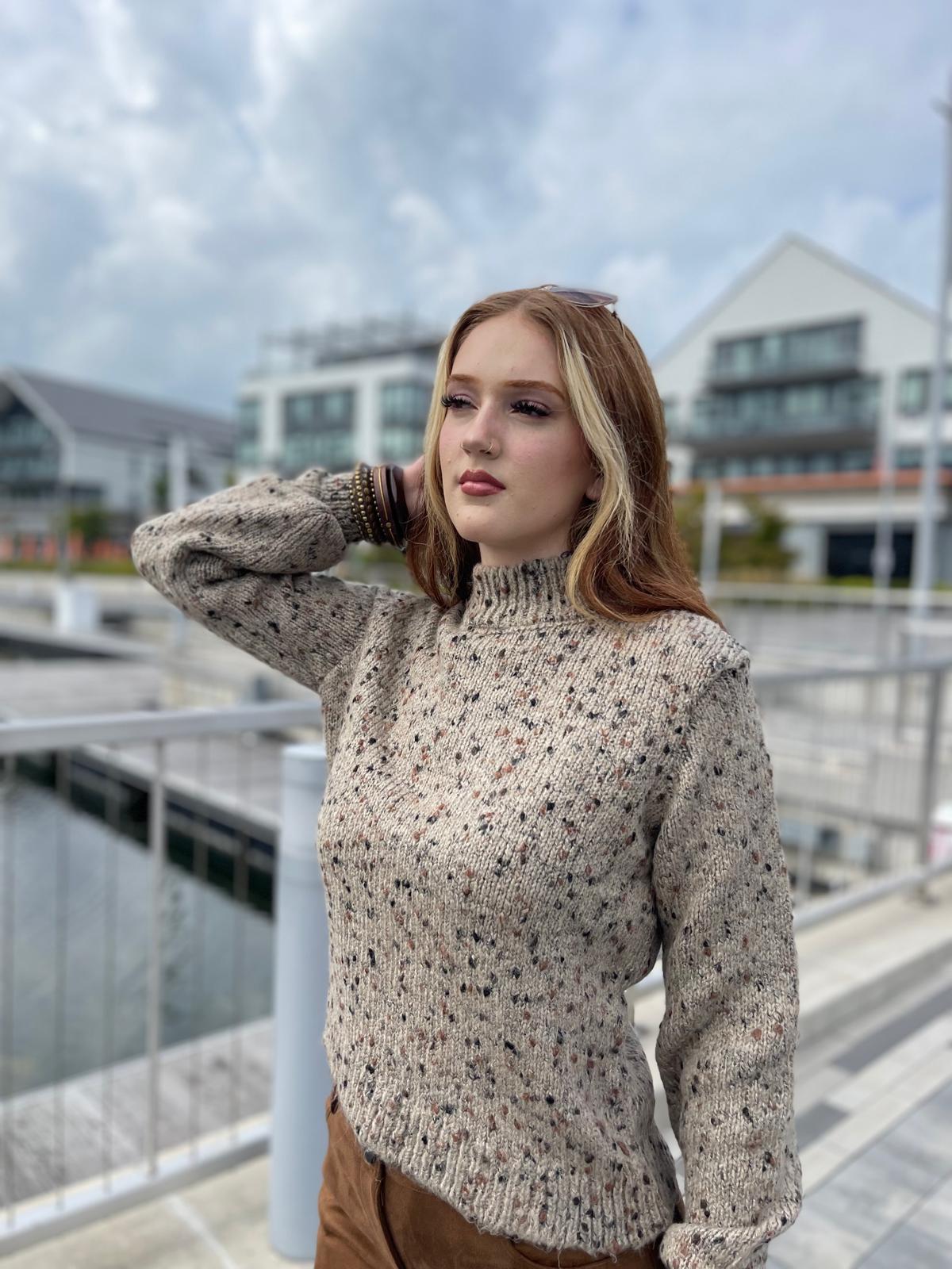 Stone Sequin Knit Comfort Sweater