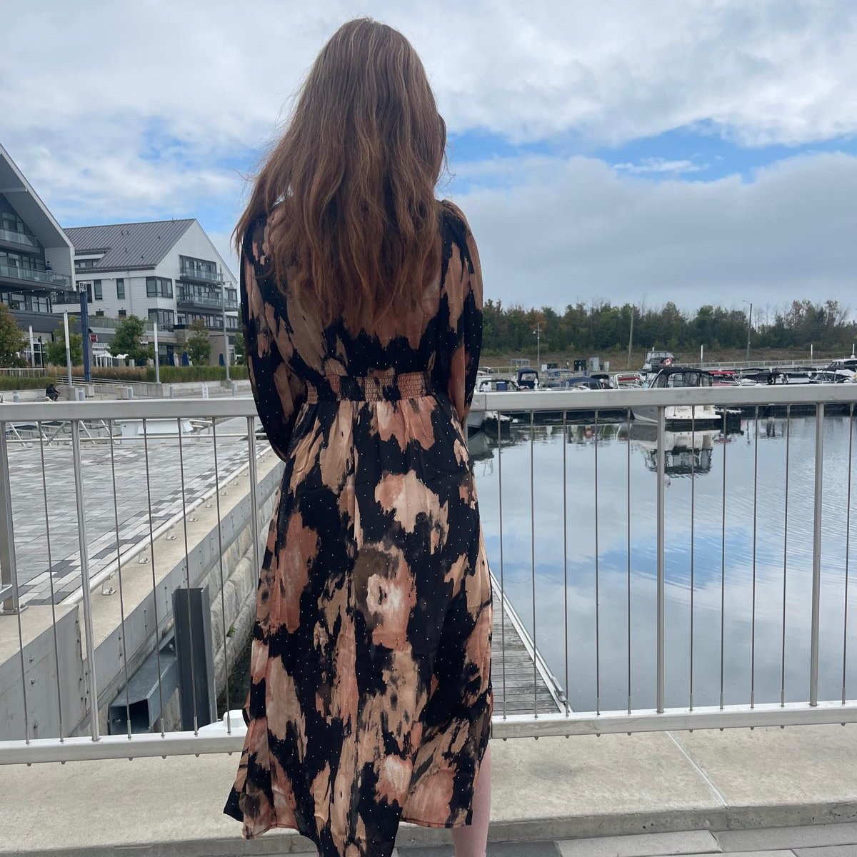 Chiffon Midi Dress with Diamonte detail