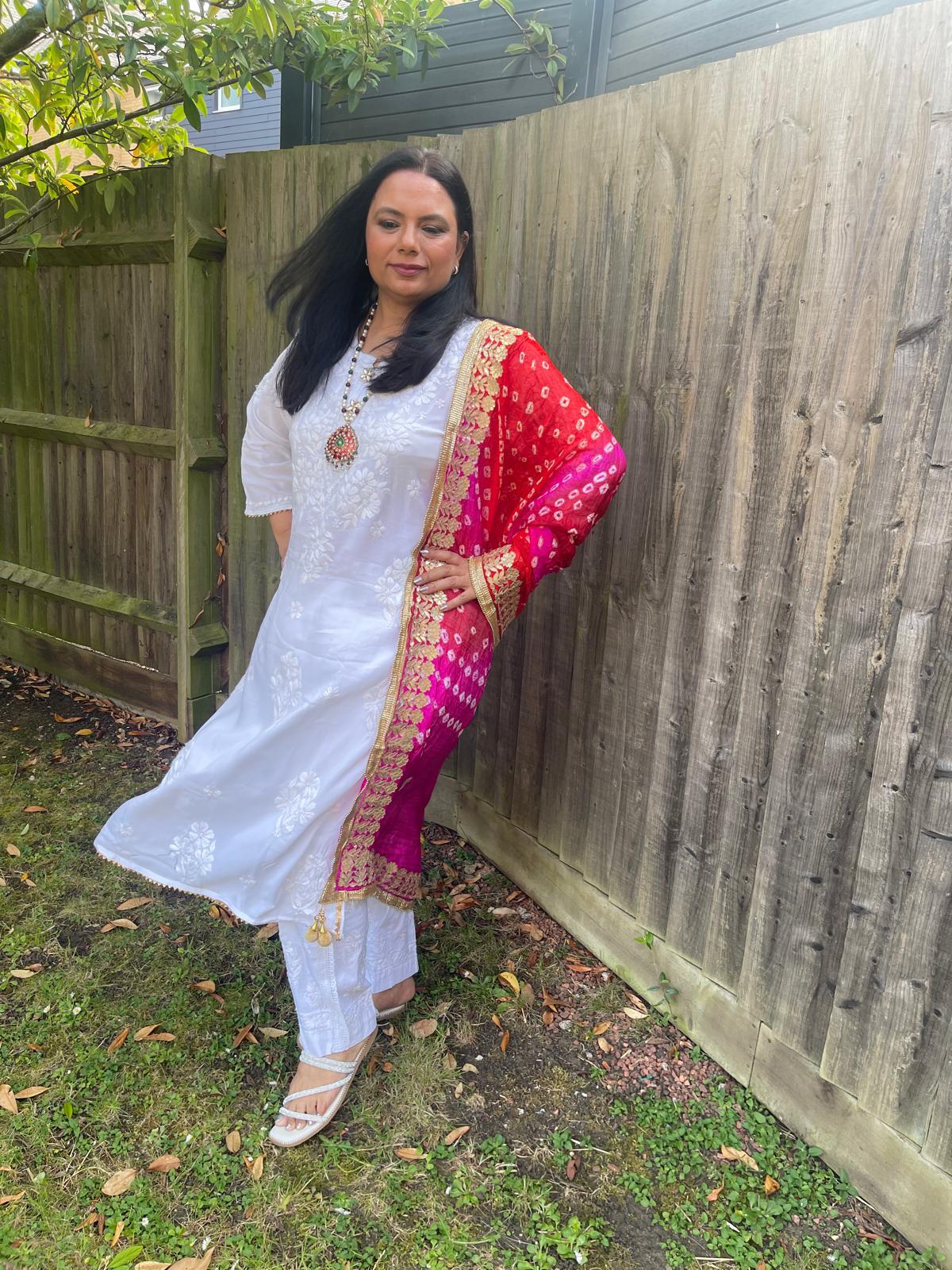 Chunri Silk Dupatta with Gotta