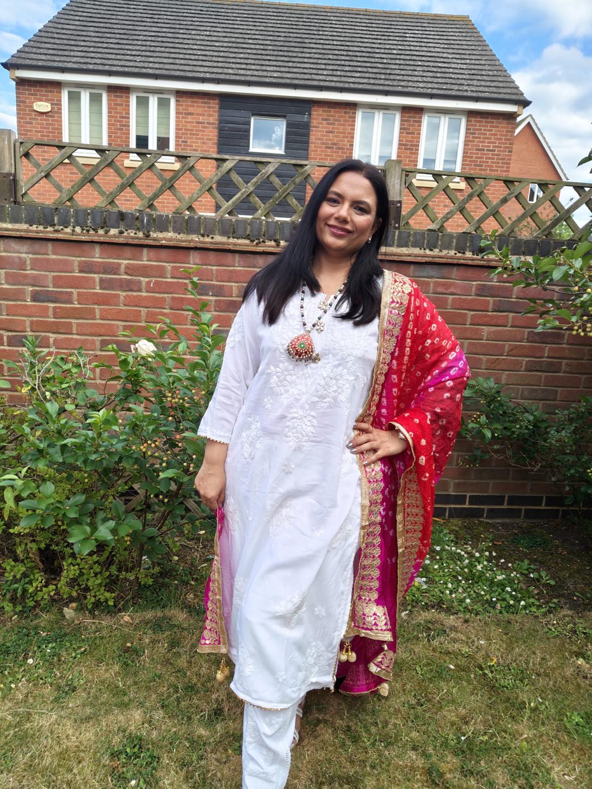 Chunri Silk Dupatta with Gotta