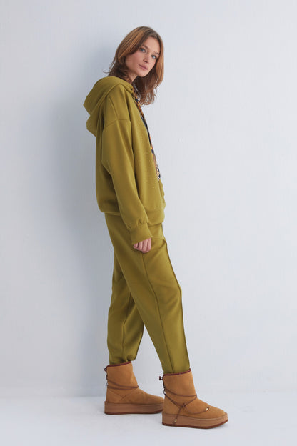 Chakra Watercolor Olive Green Hoodie