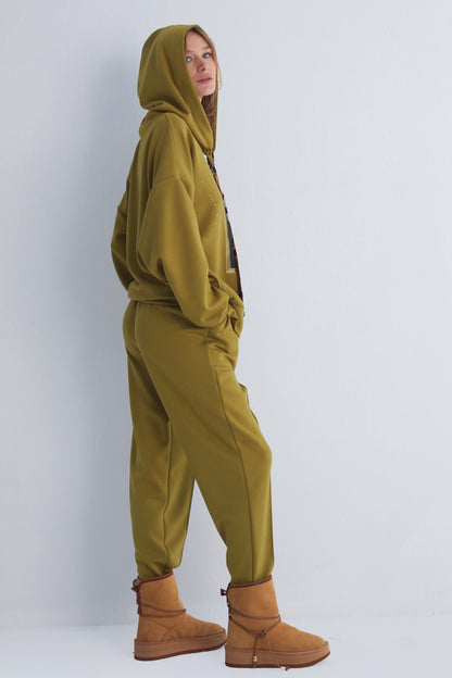 Chakra Watercolor Olive Green Hoodie