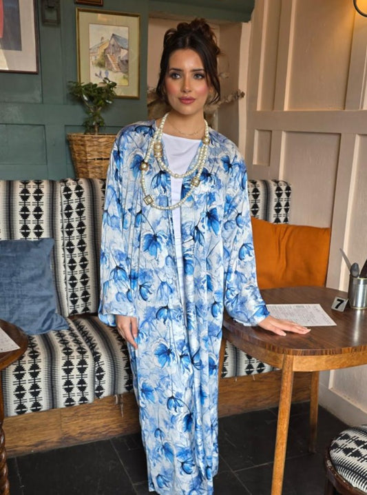 Blue Skies Kimono in Silk