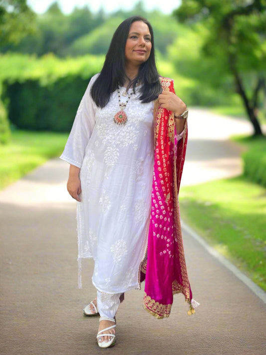 Chunri Silk Dupatta with Gotta