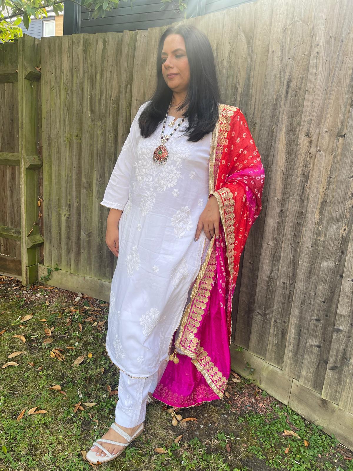 Chunri Silk Dupatta with Gotta