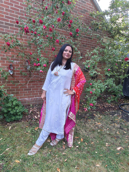 Chunri Silk Dupatta with Gotta