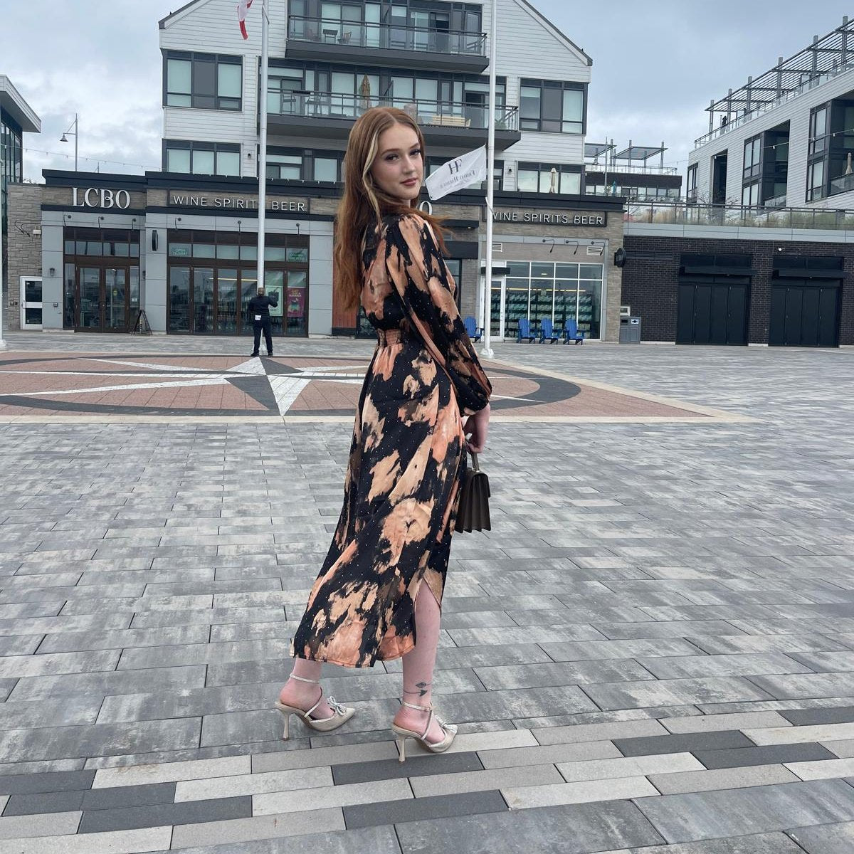 Chiffon Midi Dress with Diamonte detail