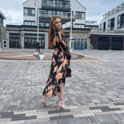 Chiffon Midi Dress with Diamonte detail